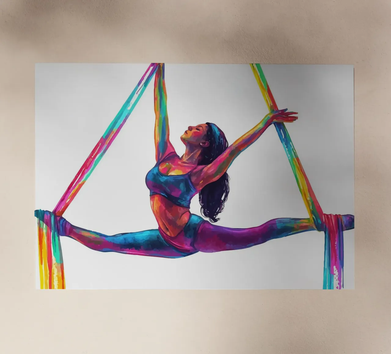 Espectáculo aéreo de la seda lámina retroiluminada de YogaShop