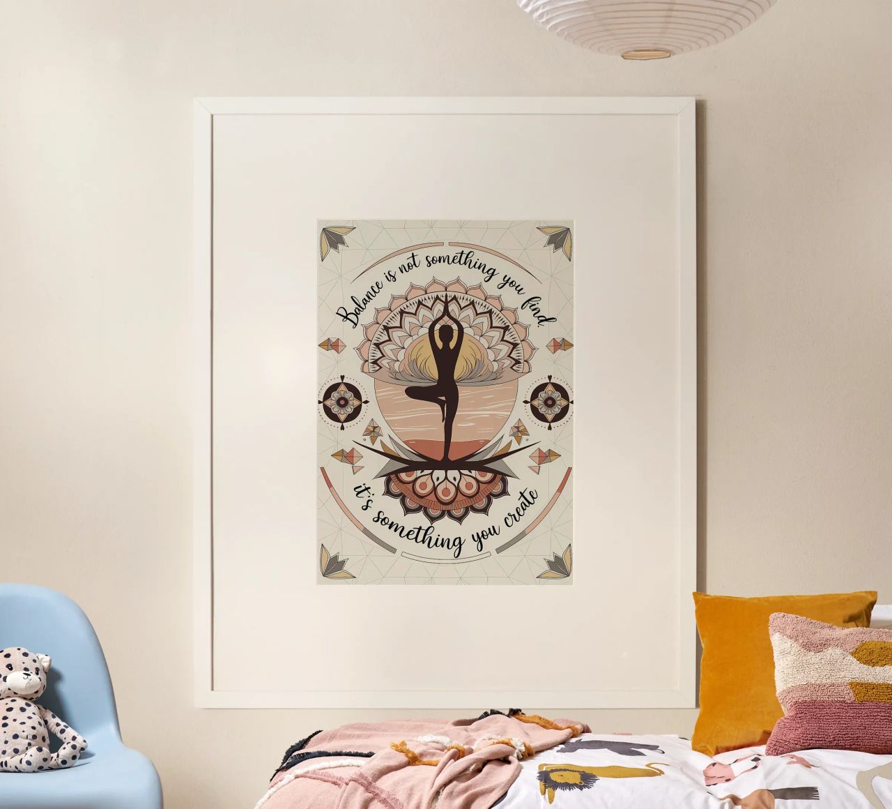 Balans is niet iets wat je vindt, het is iets wat je creëert poster van YogaShop