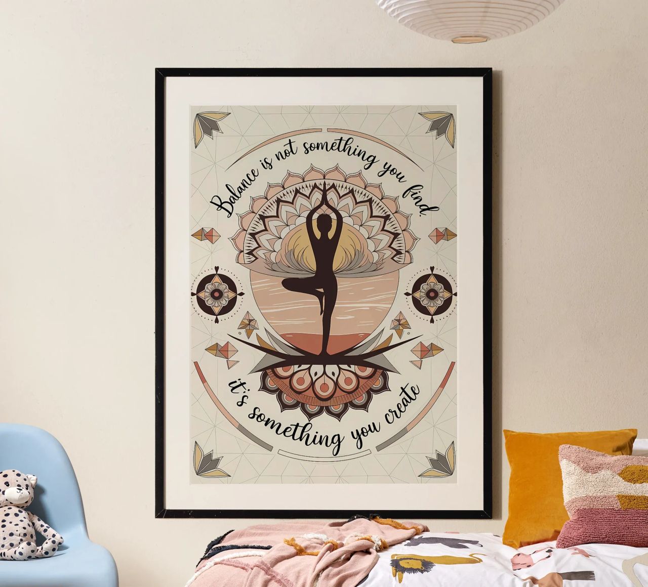 Balans is niet iets wat je vindt, het is iets wat je creëert poster van YogaShop