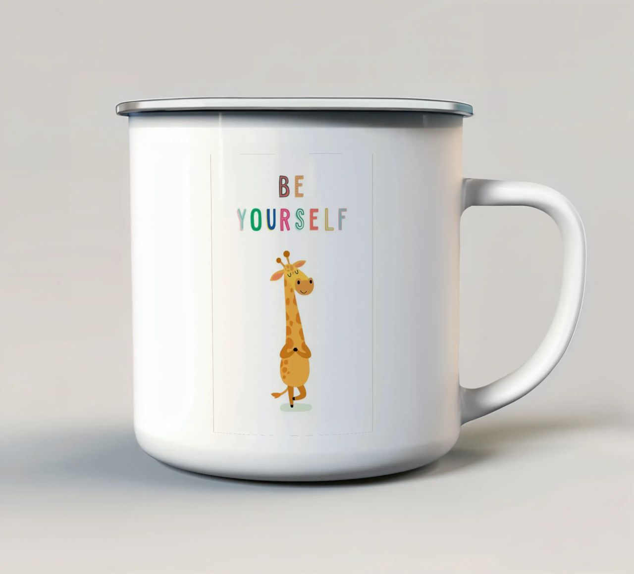 Sii te stesso Giraffa tazza in smalto da YogaShop