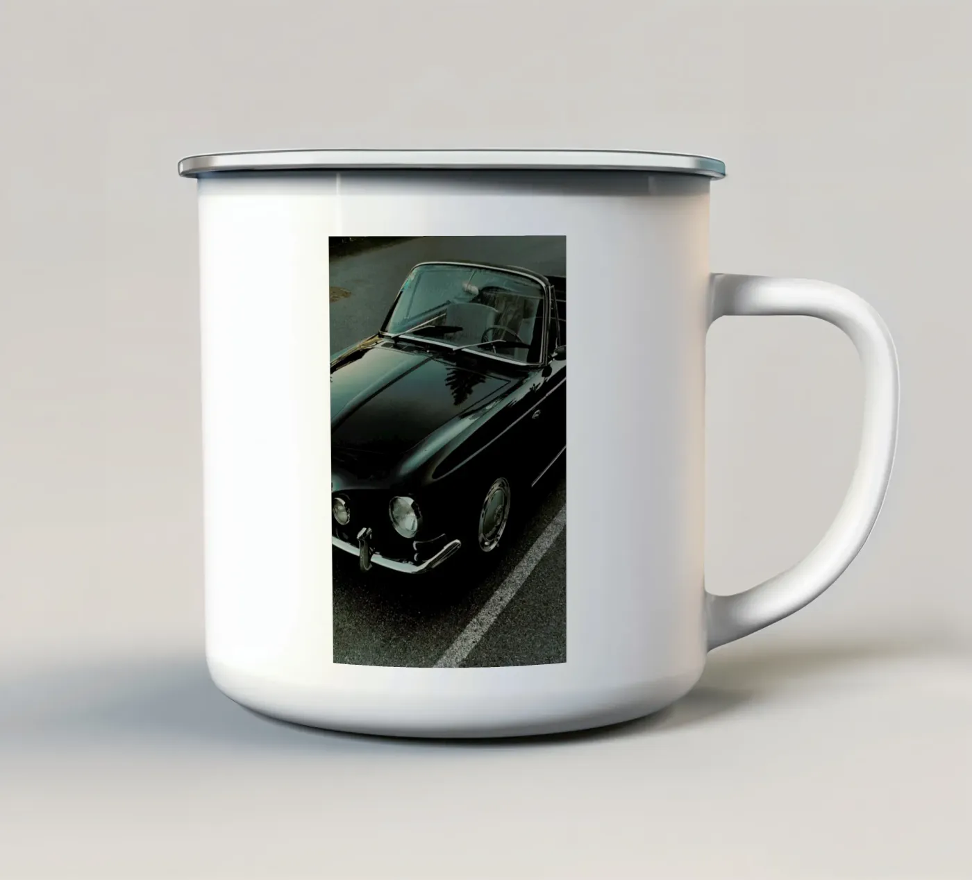 Oldtimer Sundown enamel mug by Sebastian Hilgetag