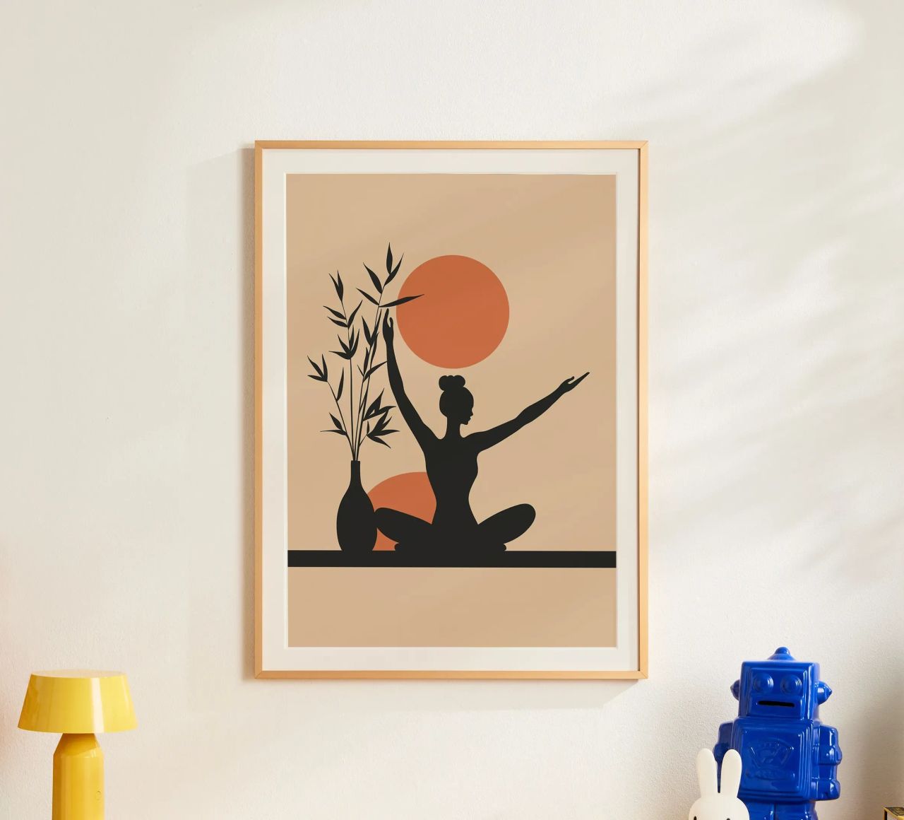 Yoga Silhouet met Zon poster van YogaShop