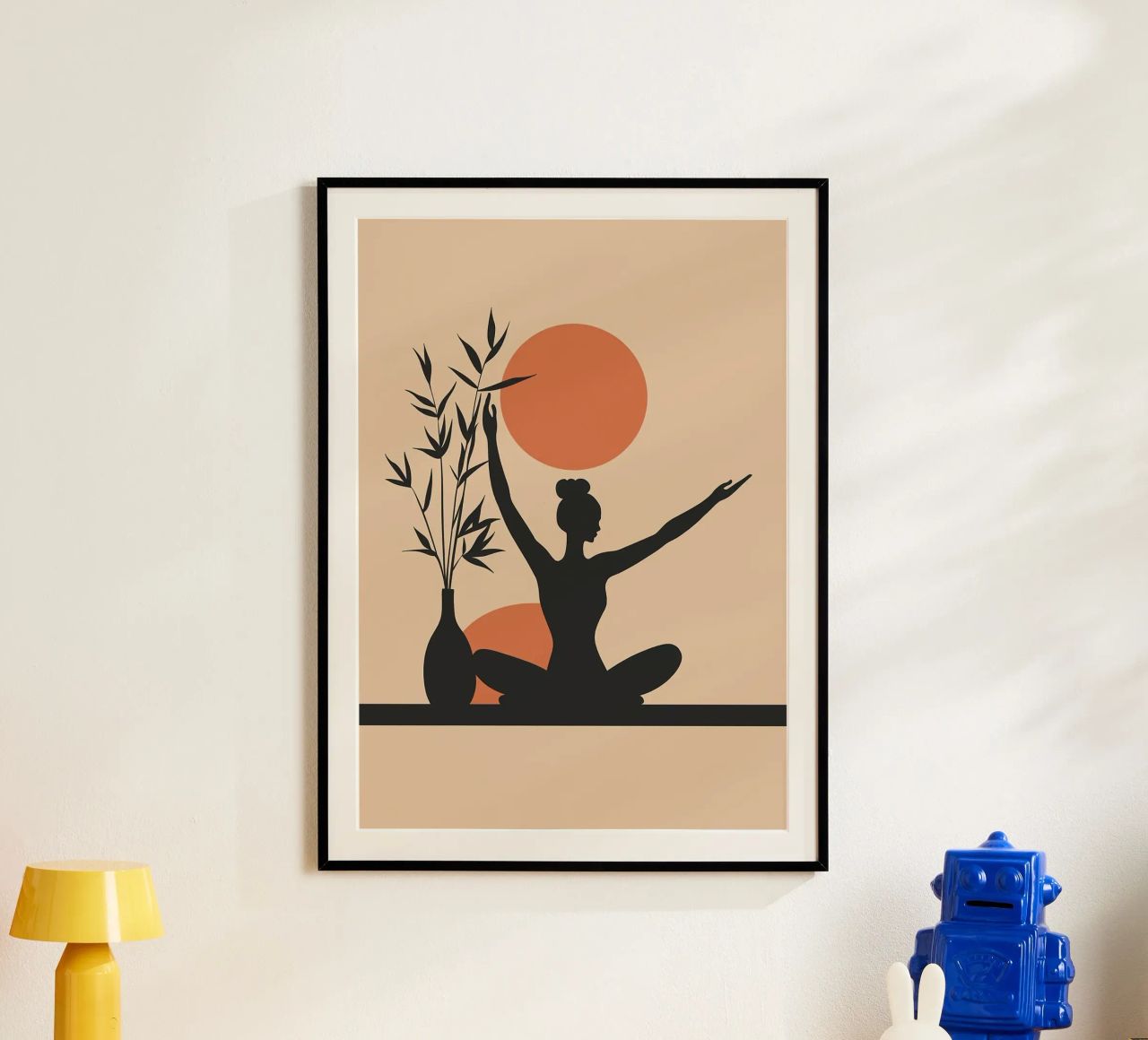 Yoga Silhouet met Zon poster van YogaShop