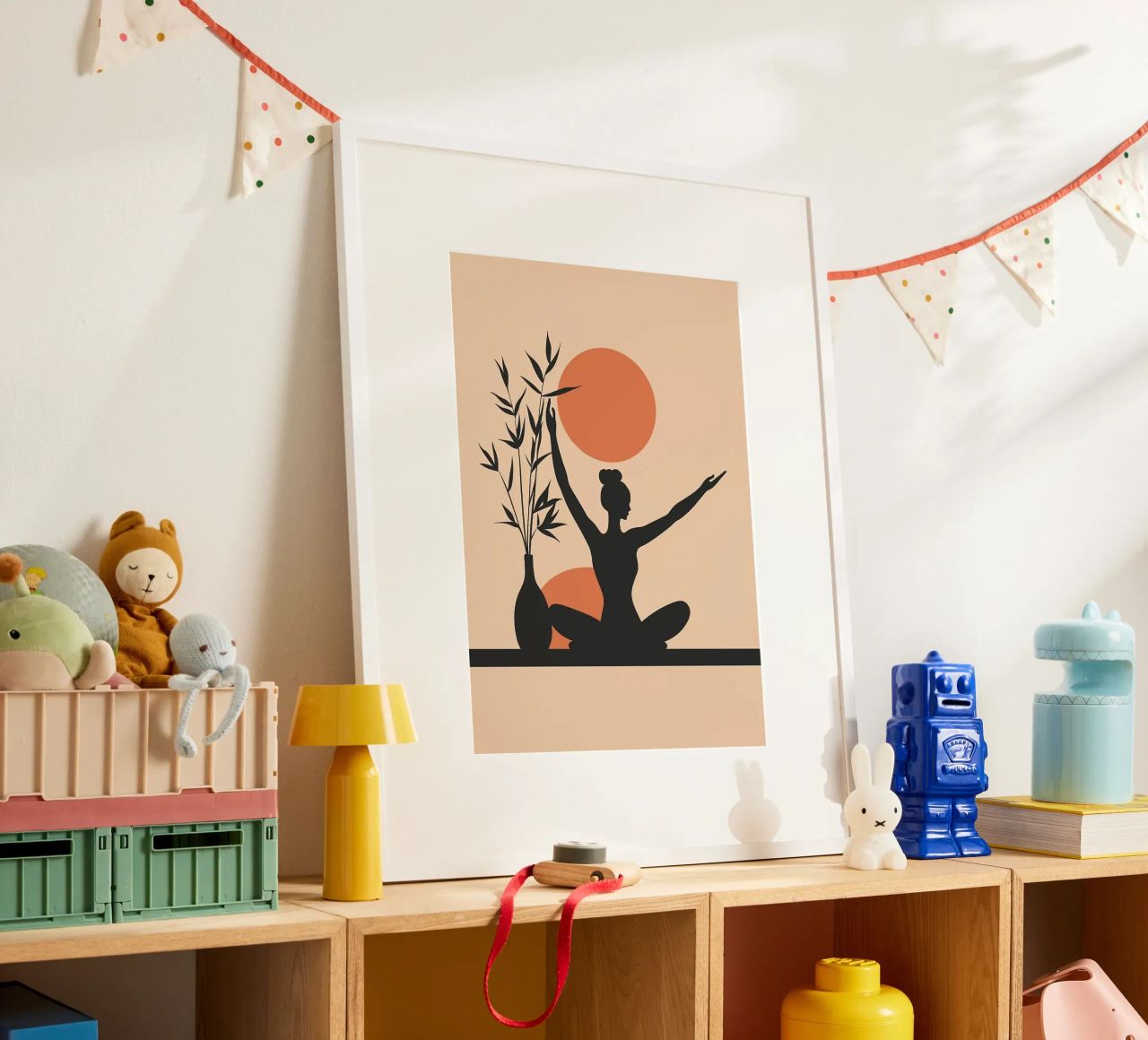 Yoga Silhouet met Zon poster van YogaShop