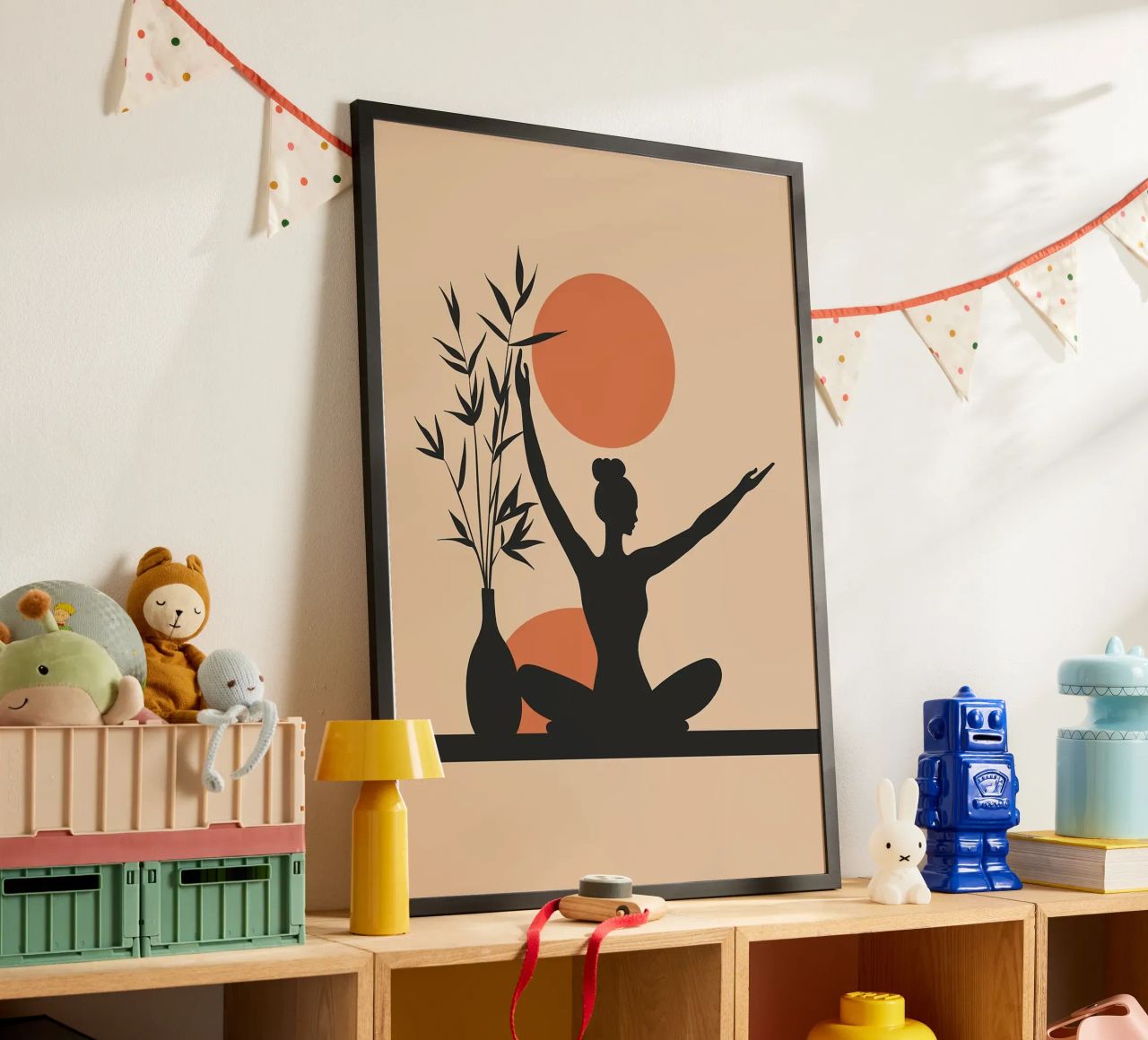 Yoga Silhouet met Zon poster van YogaShop