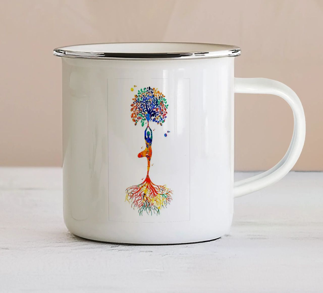 Yoga Tree Pose tazza in smalto da YogaShop