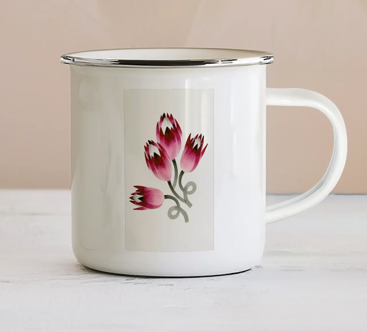 Tulip Emaille Tasse von Ekaterina Koroleva