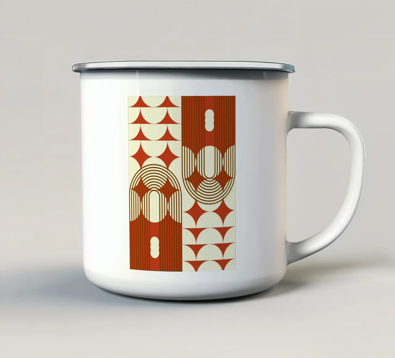 Mid century in rosso natalizio tazza in smalto da Little Dean