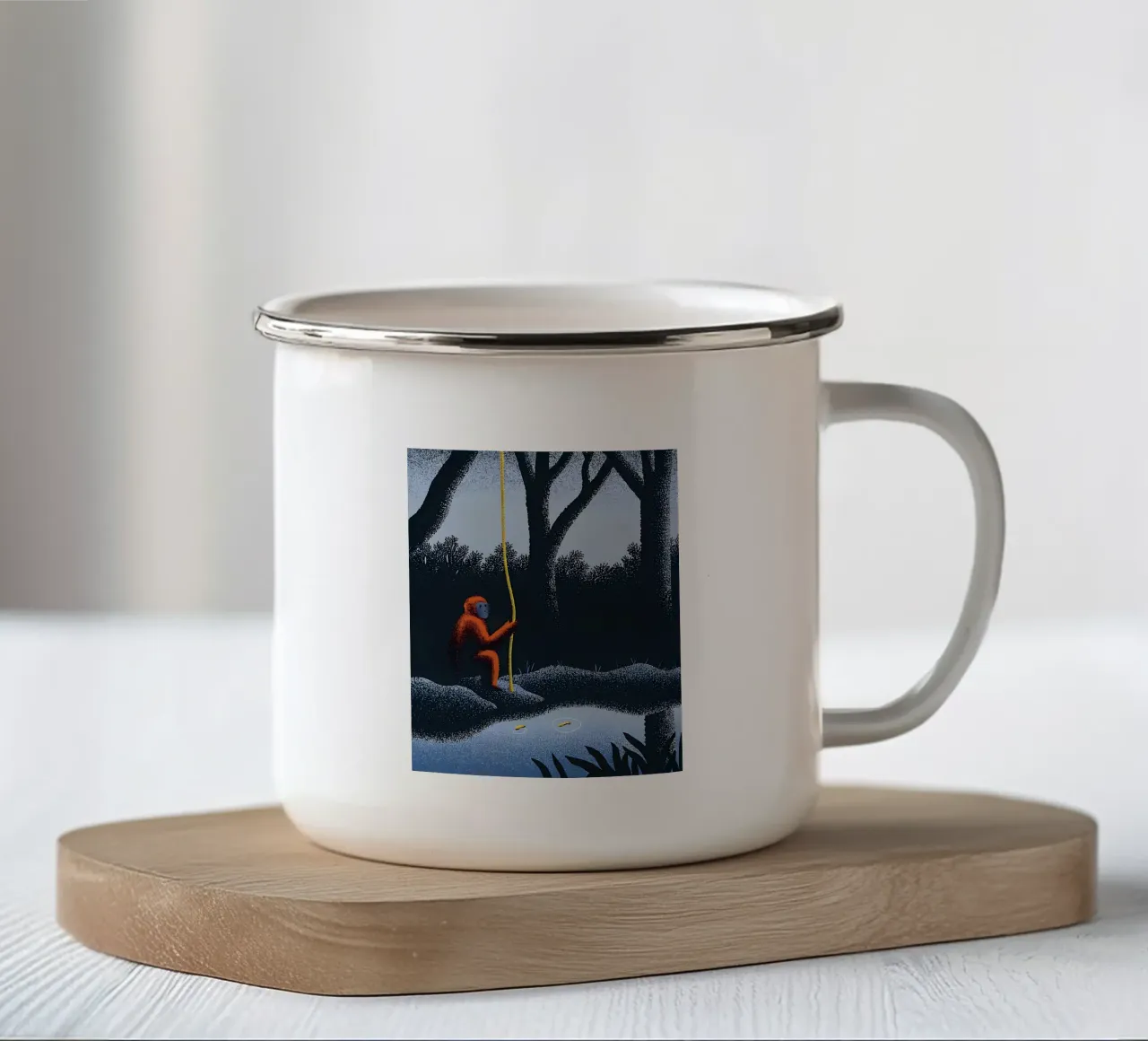 Monkeys in the Forest enamel mug by SOUL SHOP