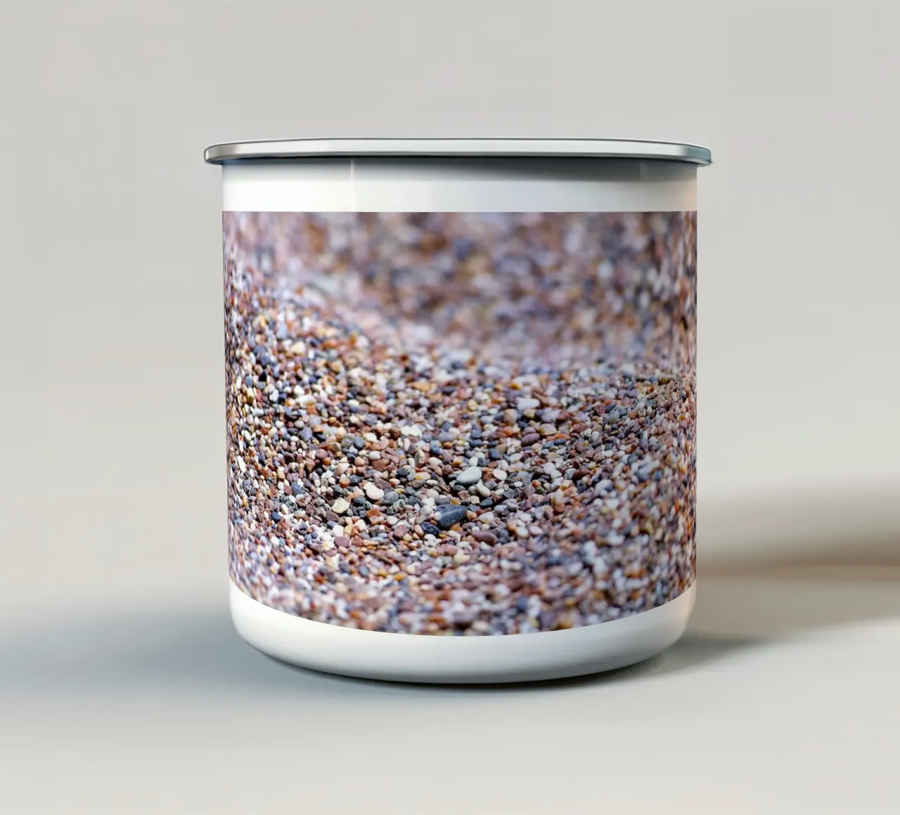 ciottoli ghiaia tazza in smalto da life of sands