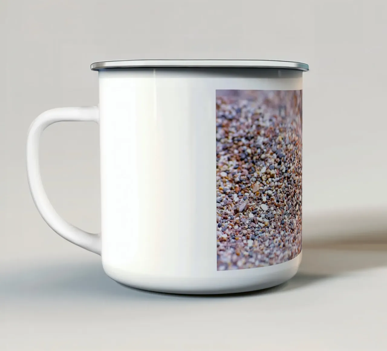 ciottoli ghiaia tazza in smalto da life of sands