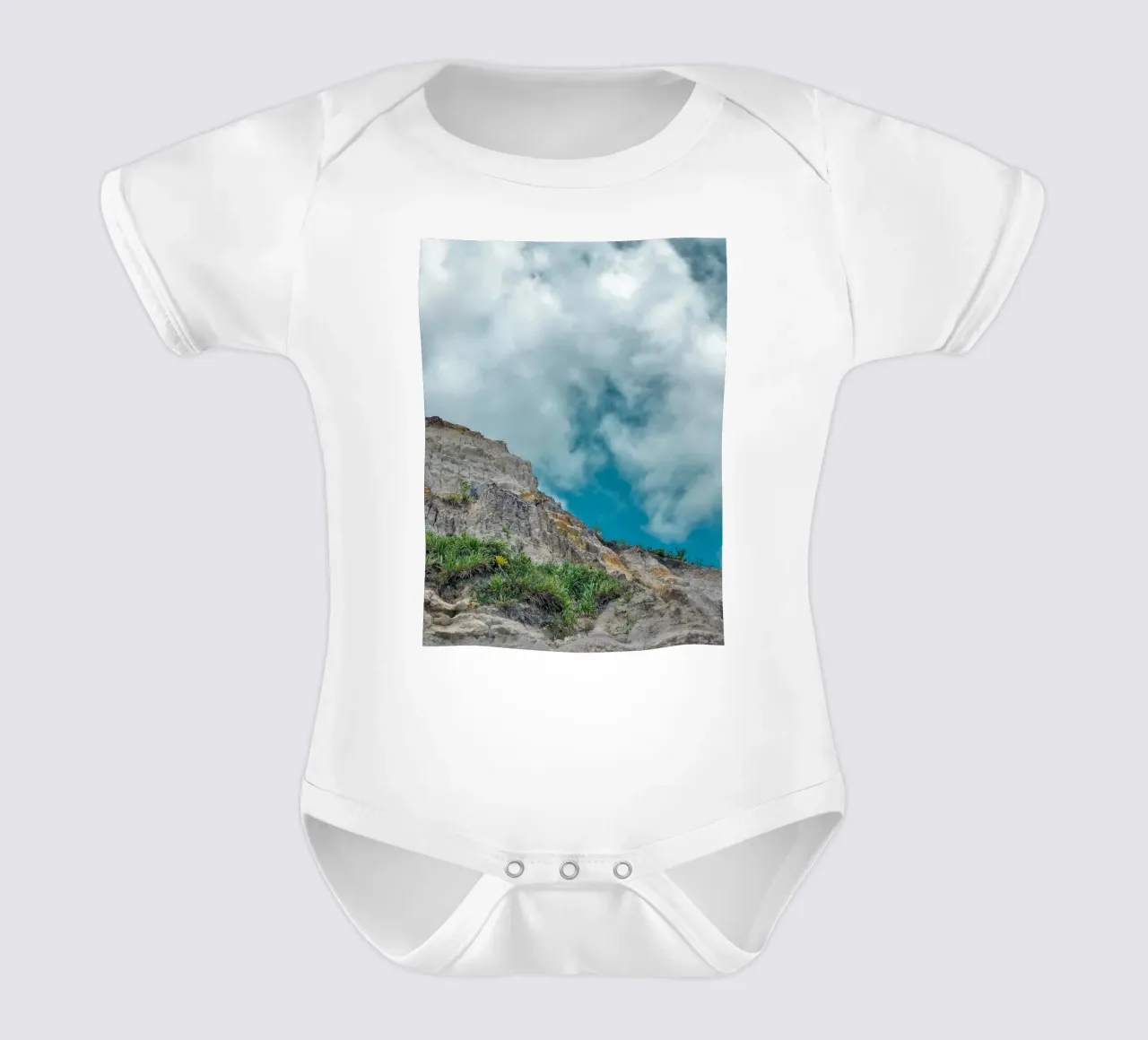 cliff sky short-sleeve baby romper by life of sands