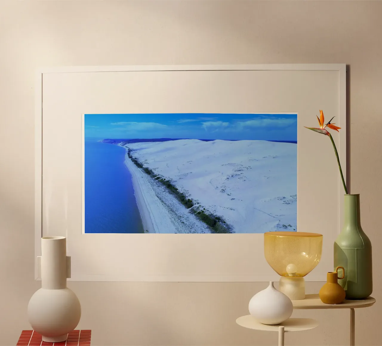 dune di sabbia costa spiaggia poster con telaio in legno da life of sands