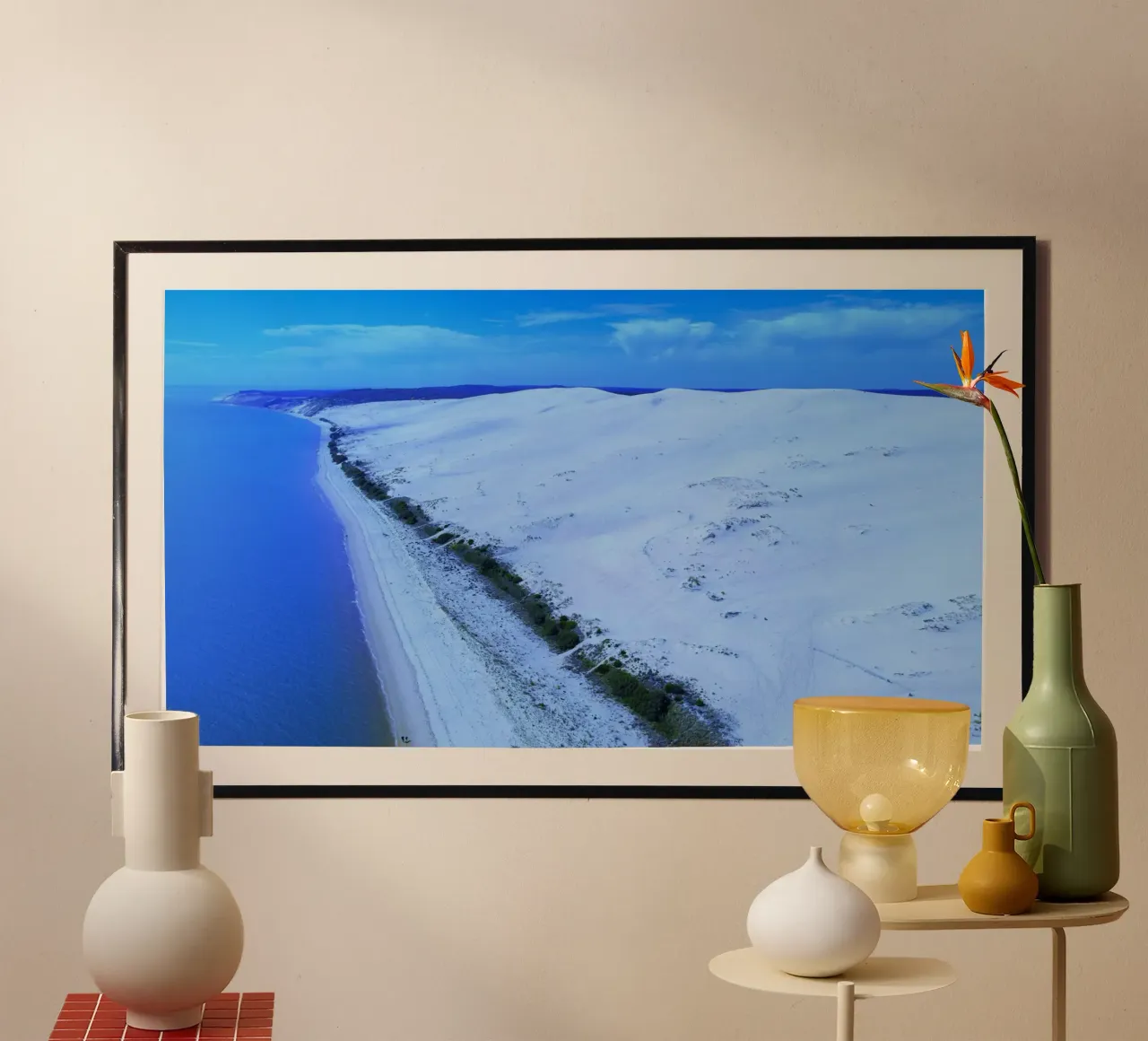 dune di sabbia costa spiaggia poster con telaio in legno da life of sands