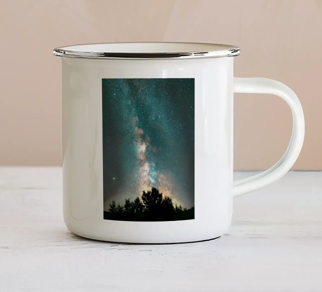 galassia stelle cielo notturno tazza in smalto da space words