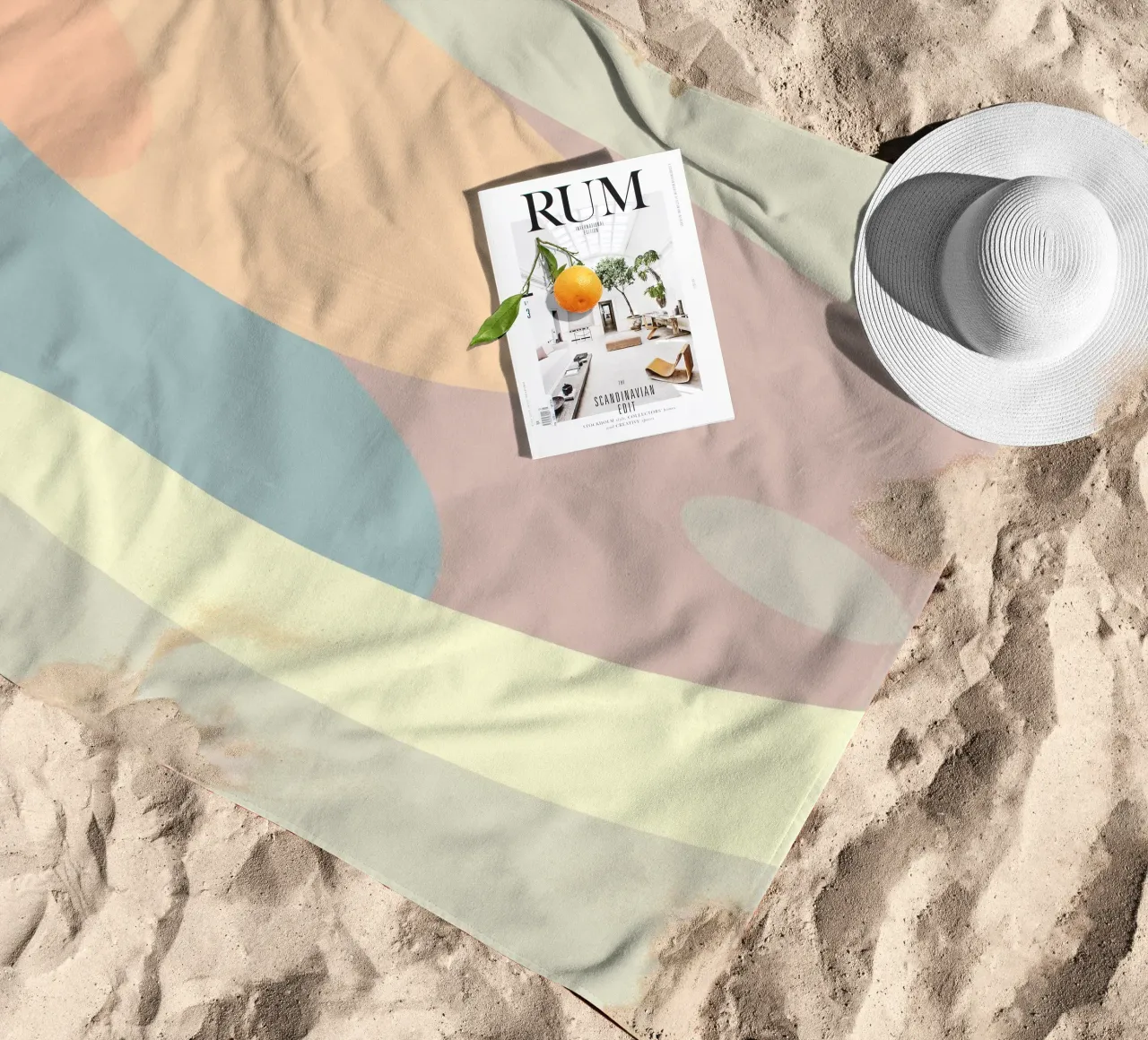 circle geometry shapes beach towel by space words