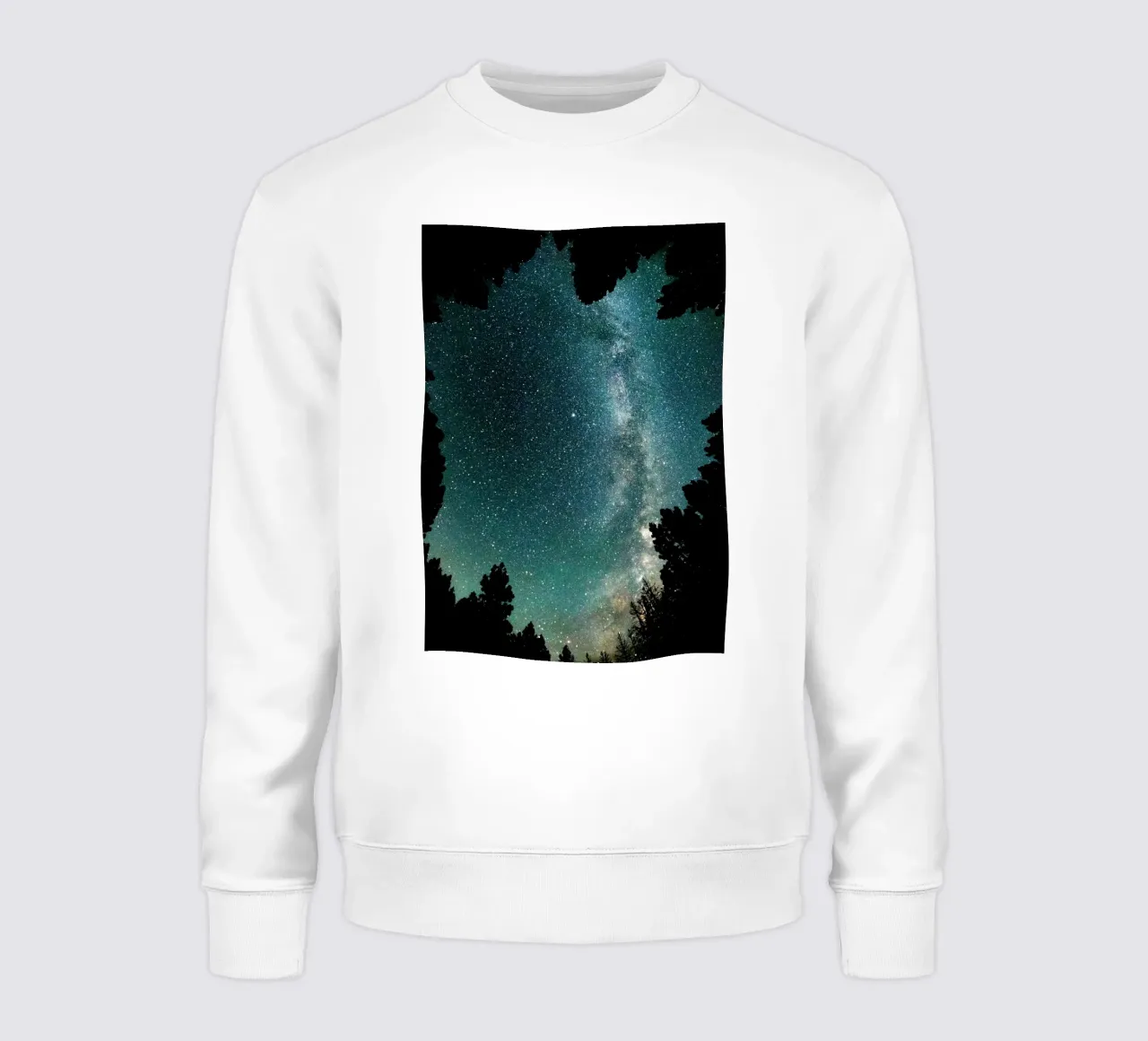 stelle cielo notturno alberi via lattea felpa da space words