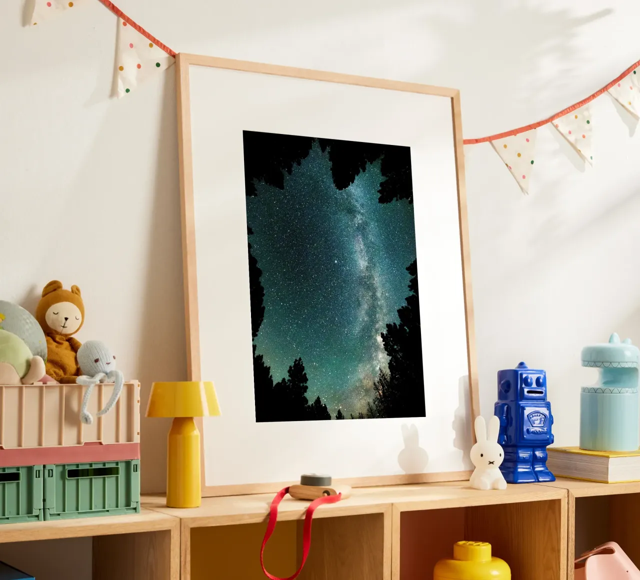 stars night sky trees milky way hahnemühle by space words
