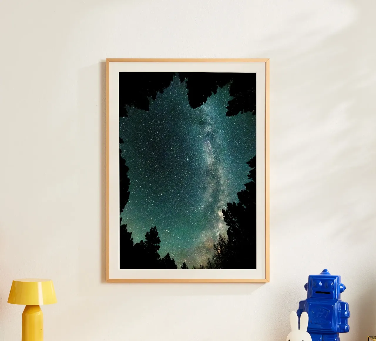 stars night sky trees milky way hahnemühle by space words