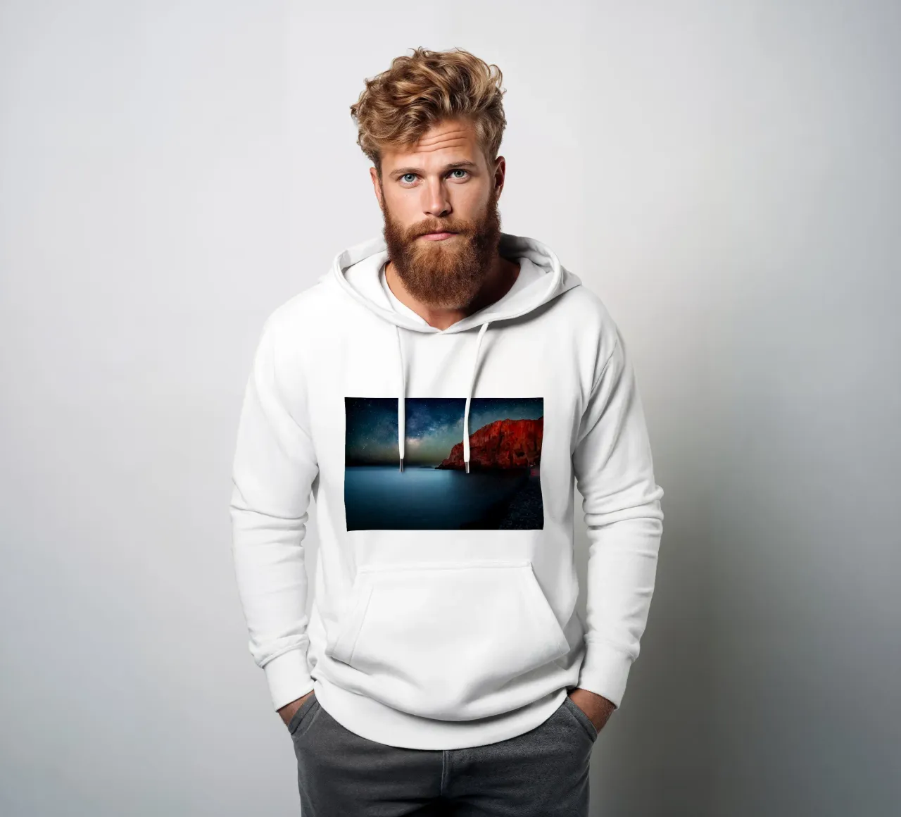 costa acqua calma felpa con cappuccio da space words