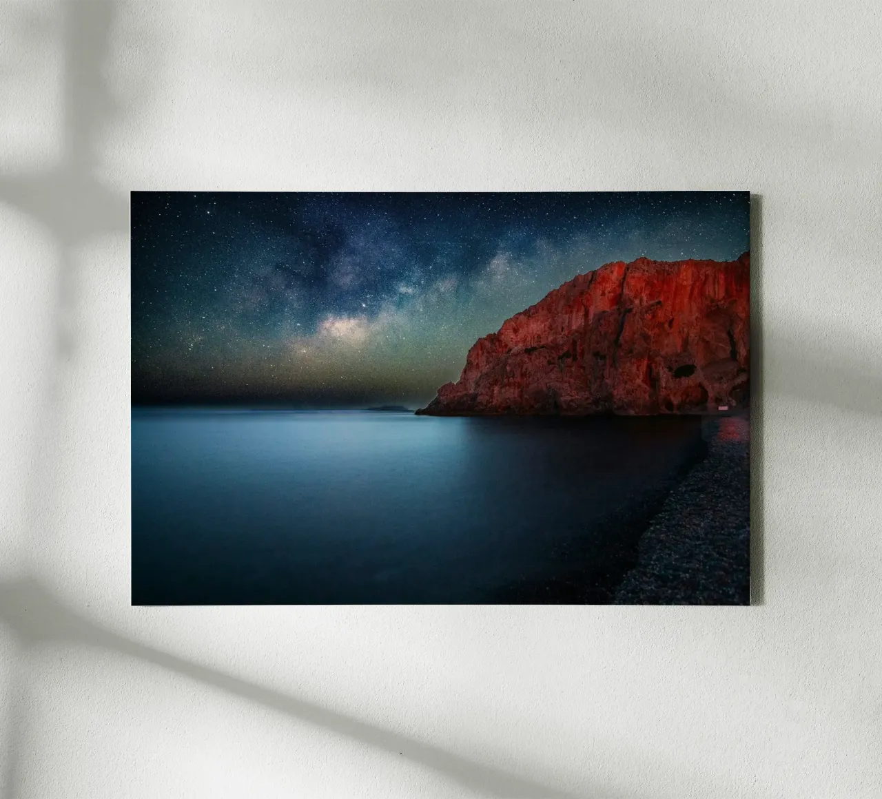 kustlijn rustig water canvas met Baklijst van space words
