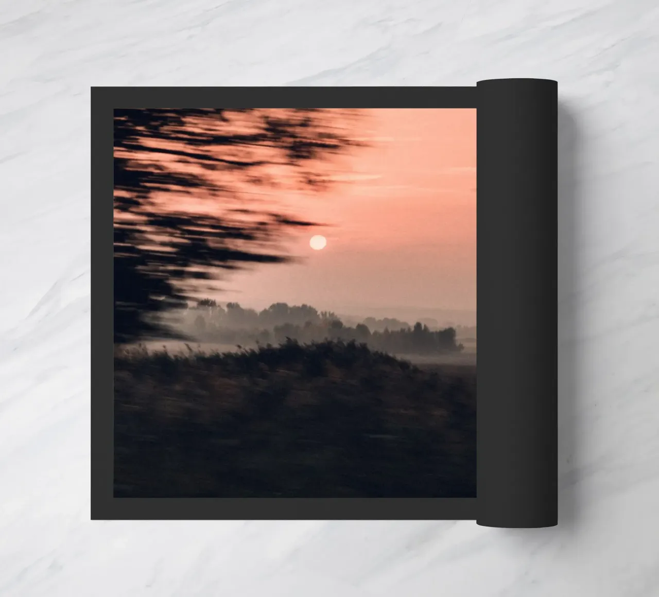 sunset horizon trees doormat by space words