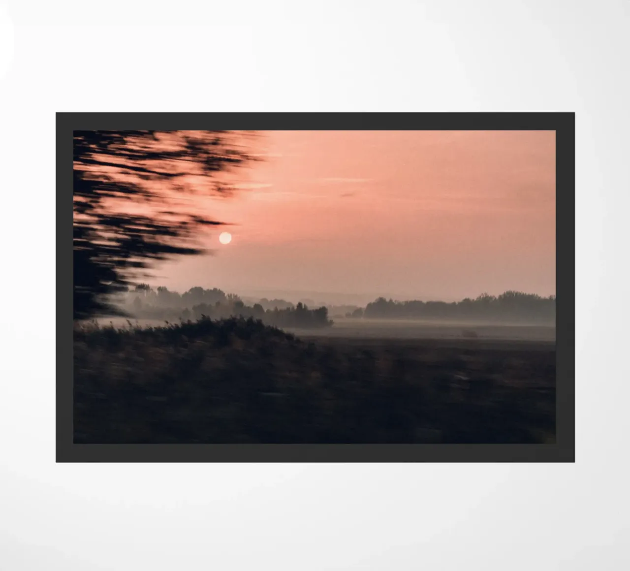 sunset horizon trees doormat by space words