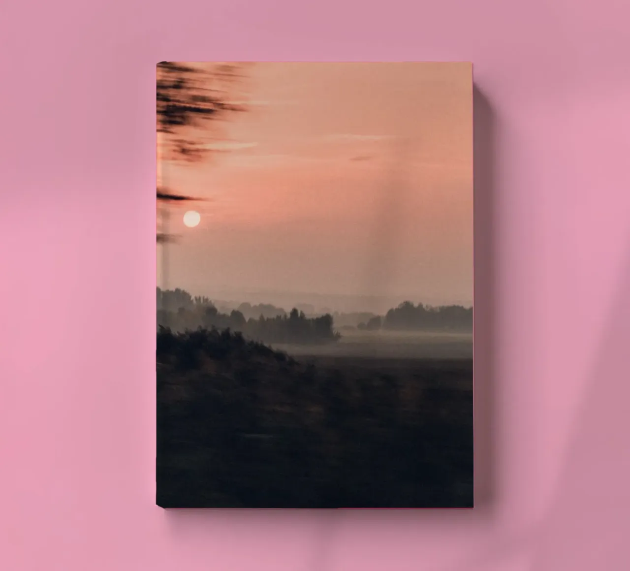 sunset horizon trees notebook by space words