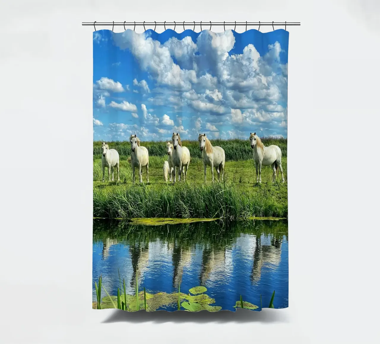 herd of horses wildlife shower curtain by Horsire
