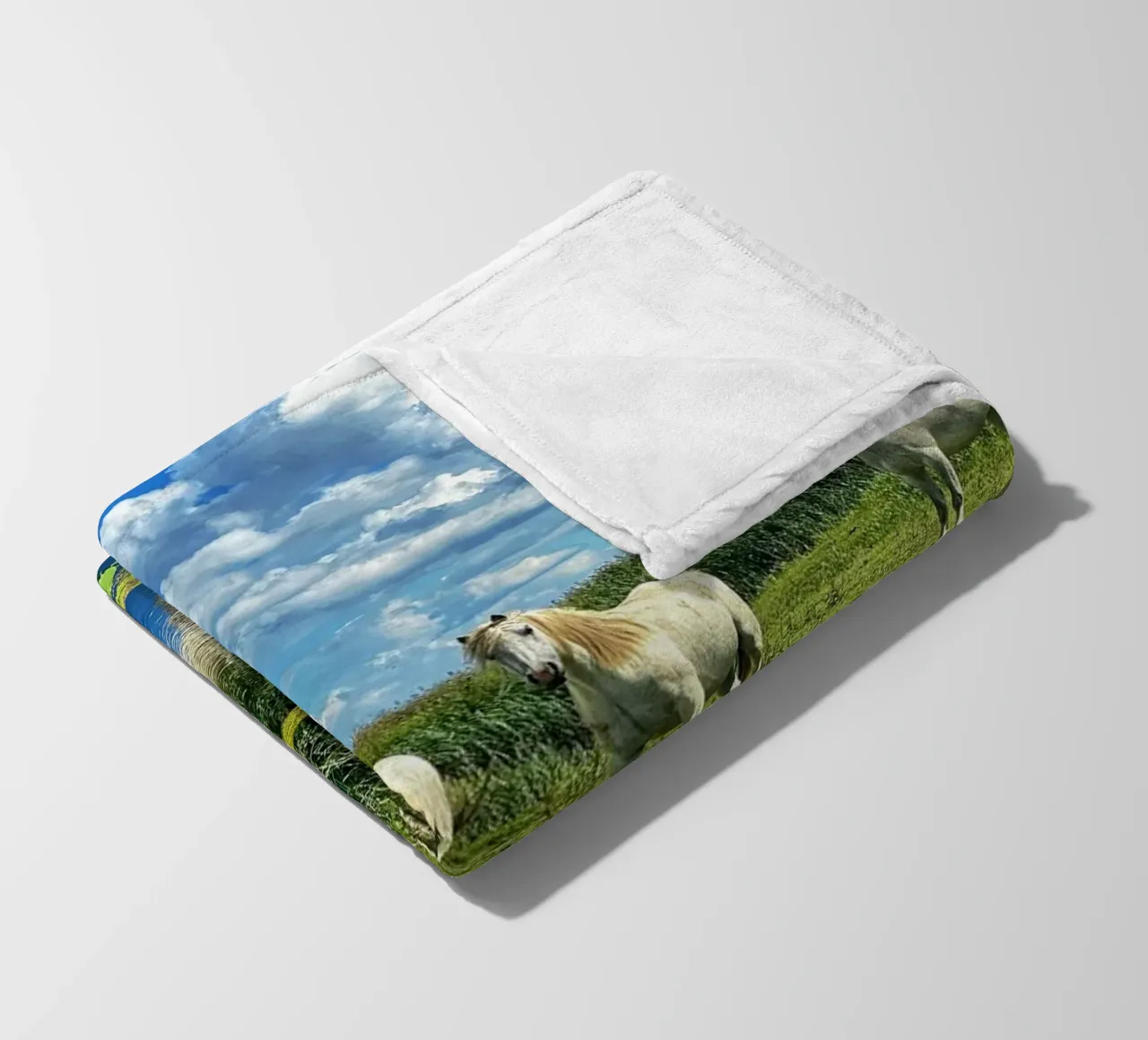 branco di cavalli selvatici coperta in pile da Horsire