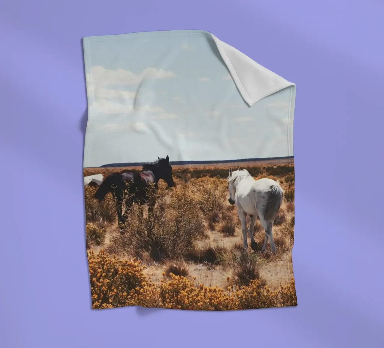 cavalli del deserto erba secca coperta in pile da Horsire