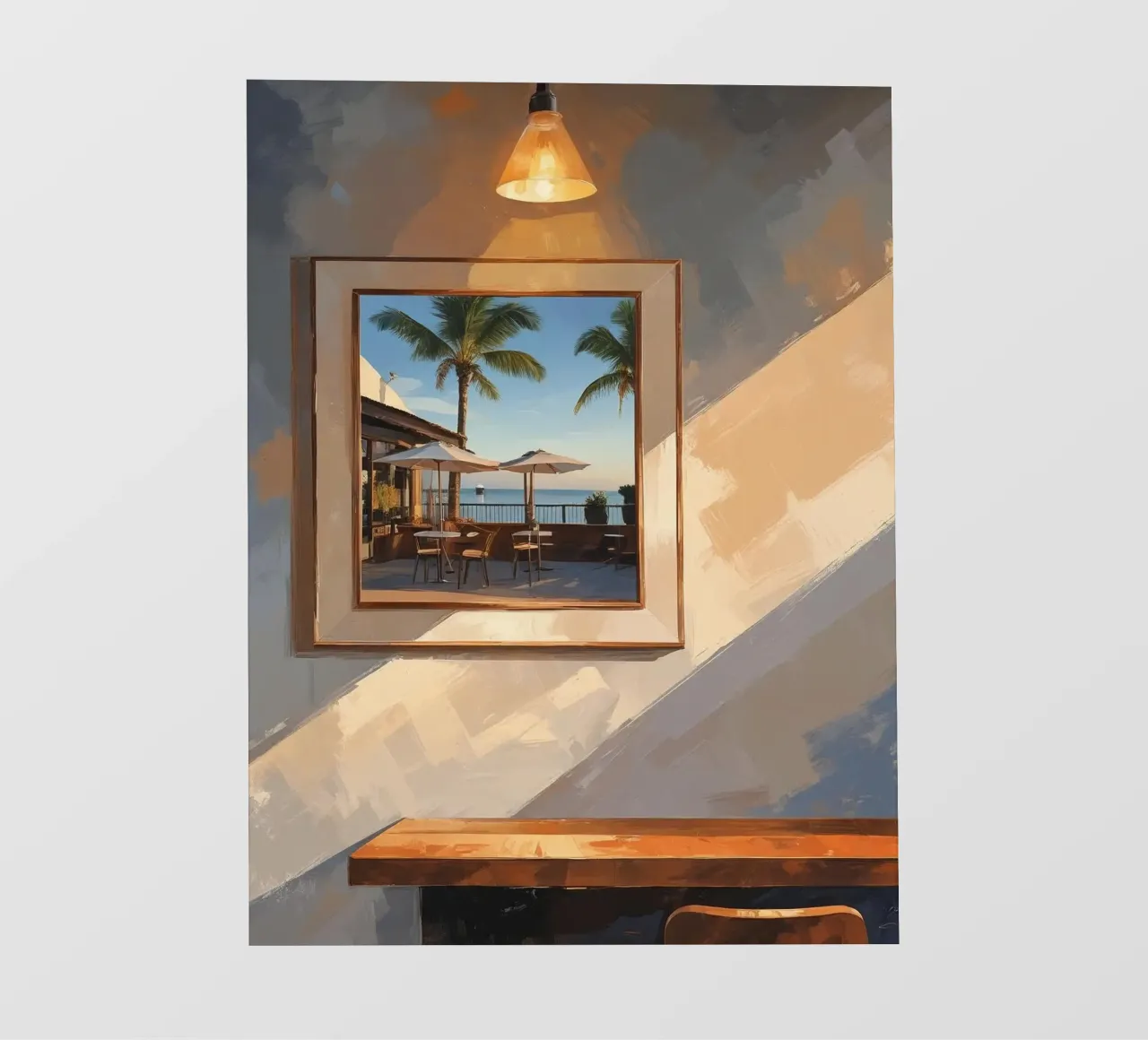 framed image palm trees pvc cover by cofa home