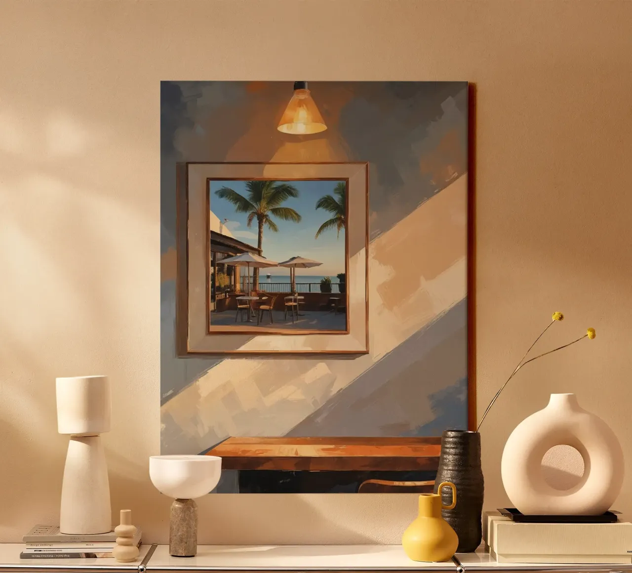 framed image palm trees canvas by cofa home