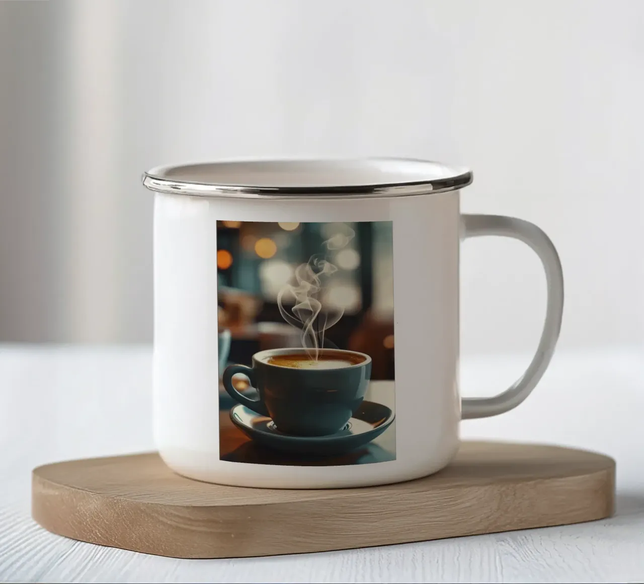 tazza caffè piattino vapore tazza in smalto da cofa home