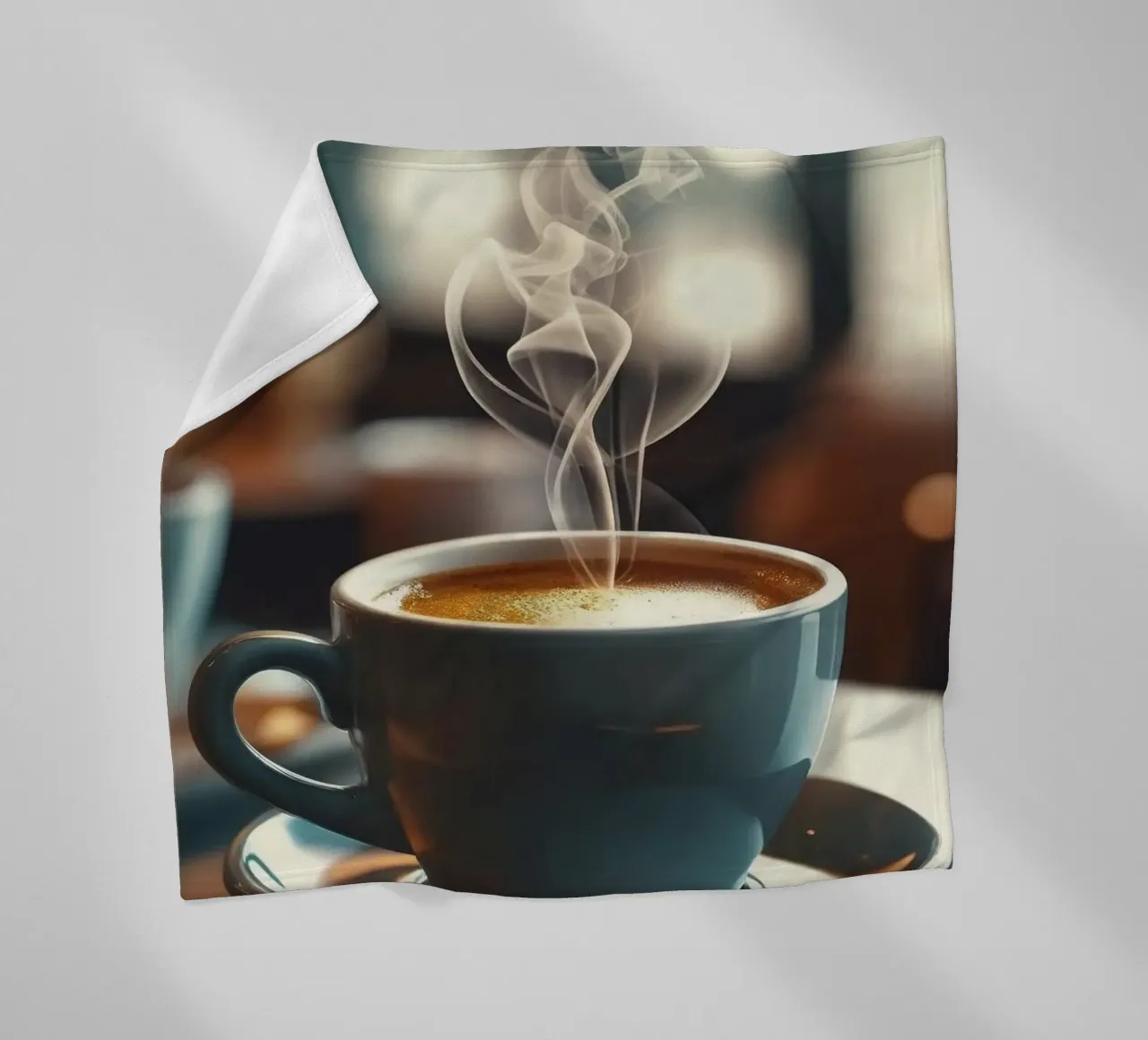 Kaffeetasse Untertasse Dampf Fleecedecke von cofa home