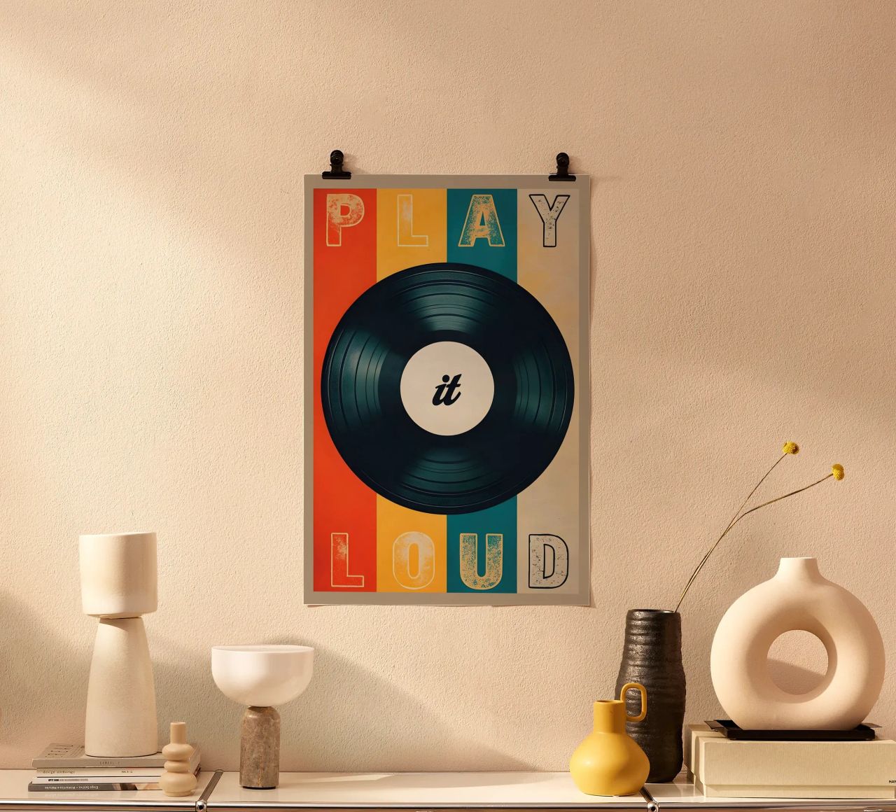 Retro Vinyl Record poster by fiona shop