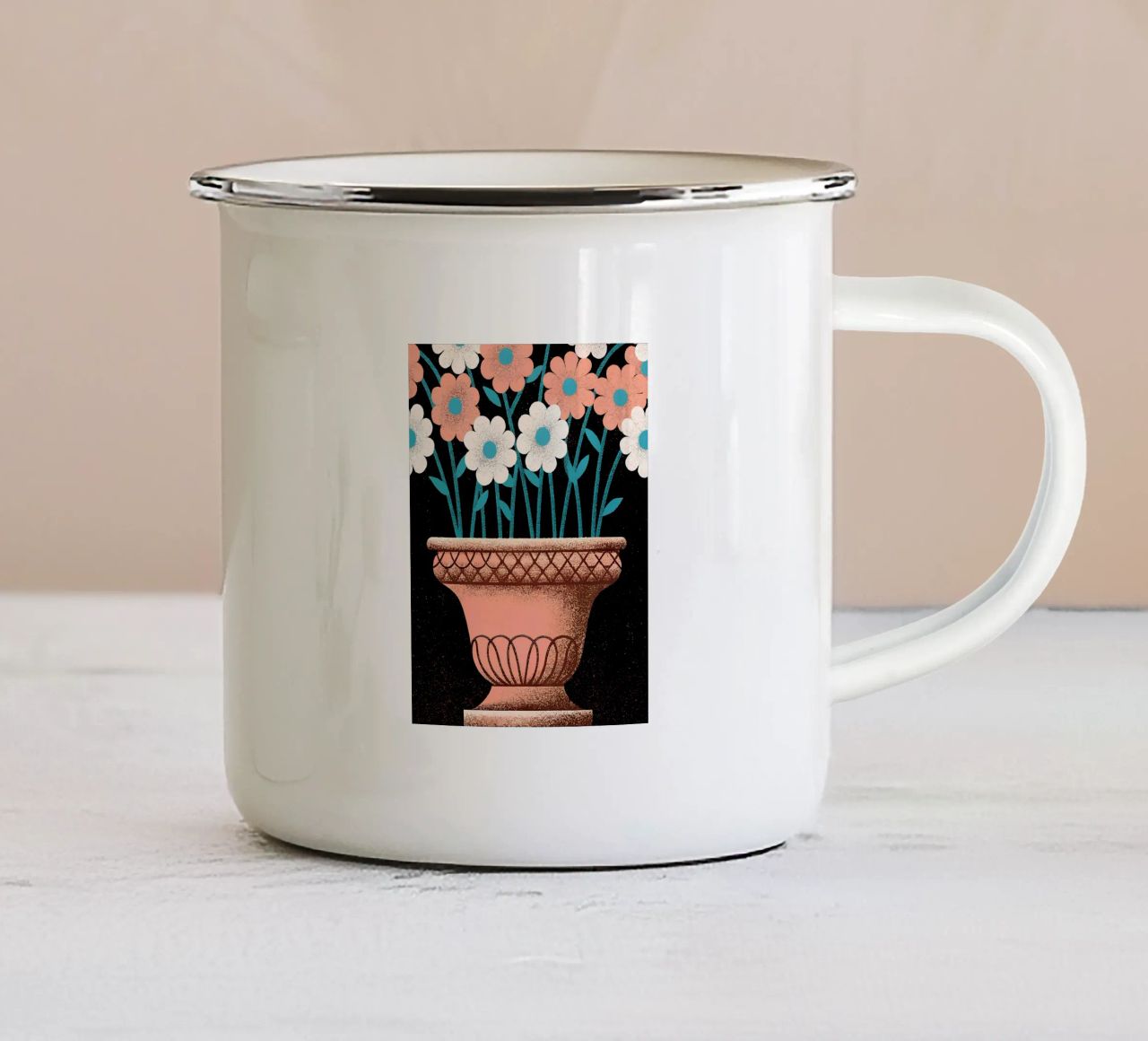 Piante da fiore in vaso tazza in smalto da SOUL SHOP