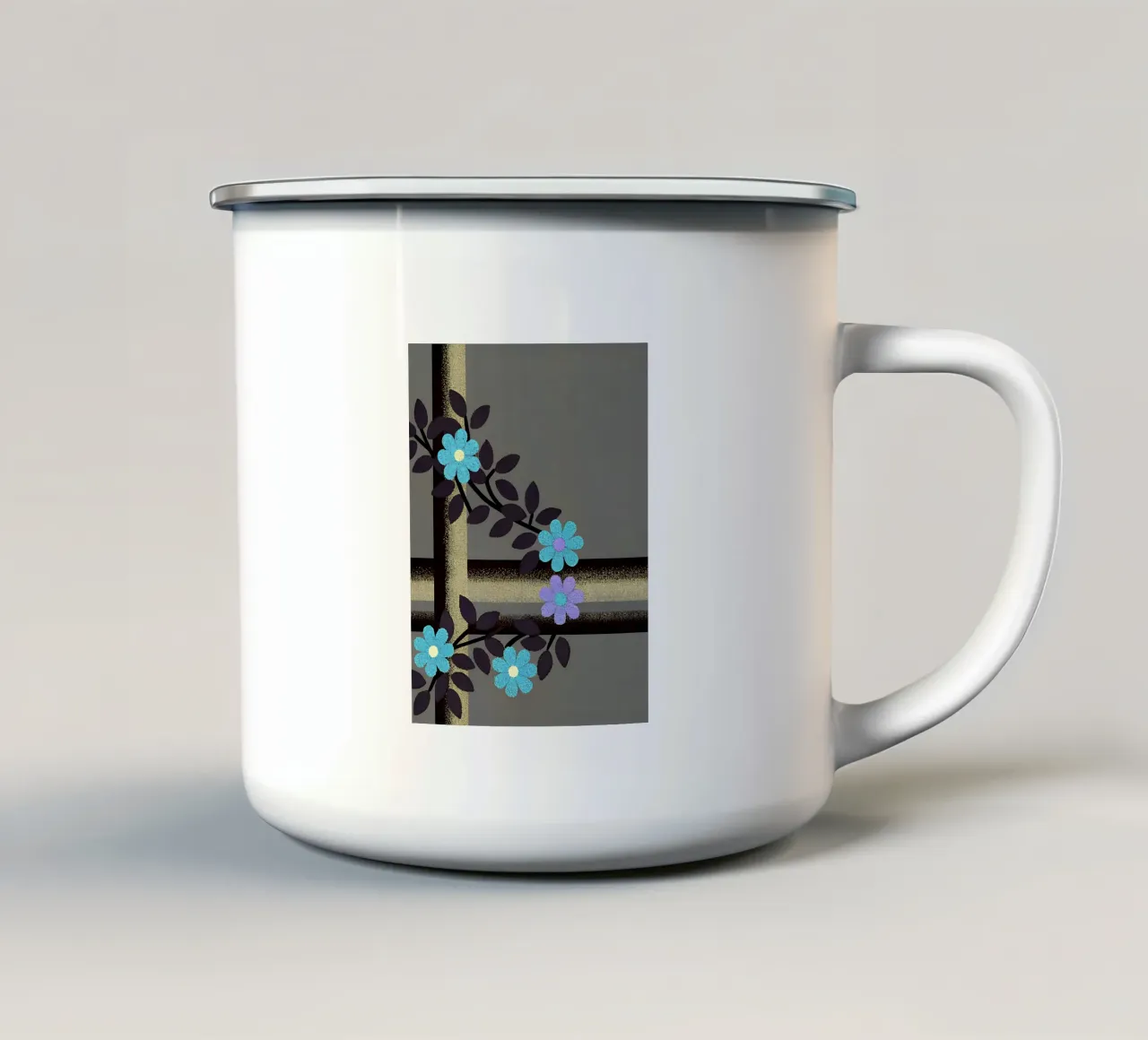 La bellezza dei fiori blu tazza in smalto da SOUL SHOP