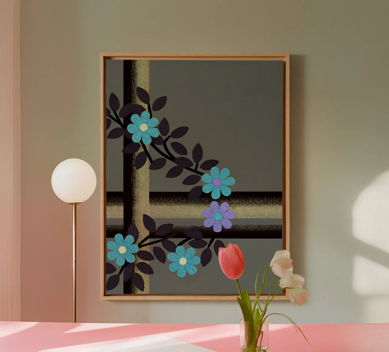 La bellezza dei fiori blu tela con Cornice a cassetta da SOUL SHOP