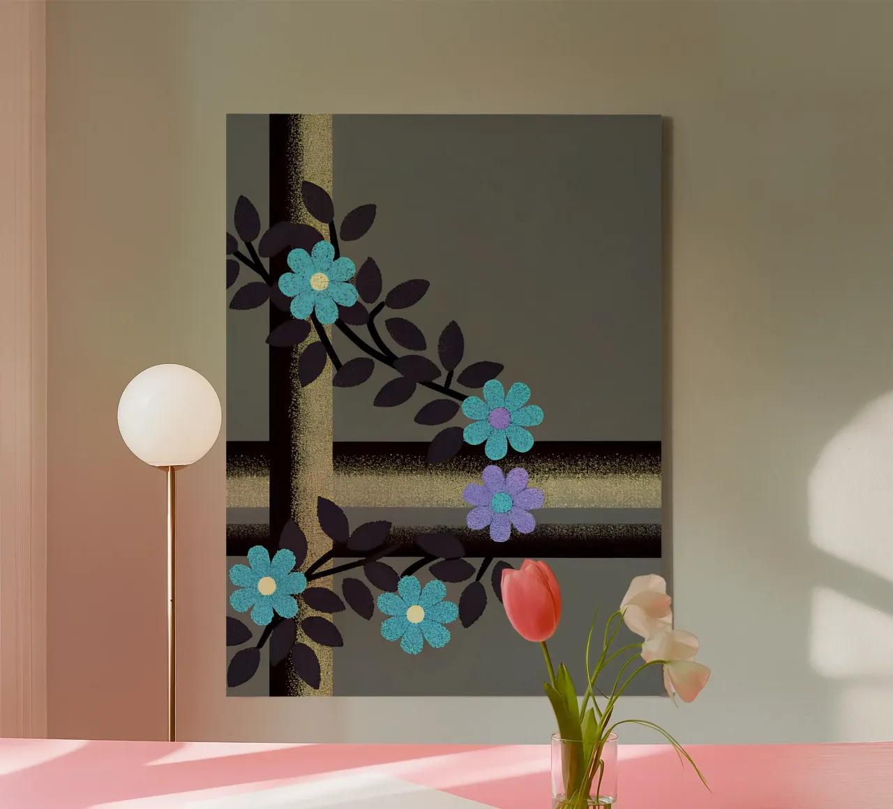 La bellezza dei fiori blu tela con Cornice a cassetta da SOUL SHOP