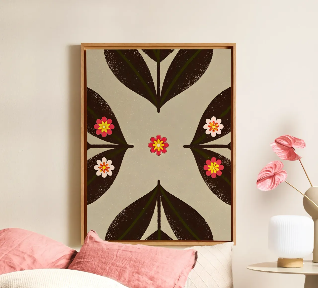 Fiore Pettern tela con Cornice a cassetta da SOUL SHOP