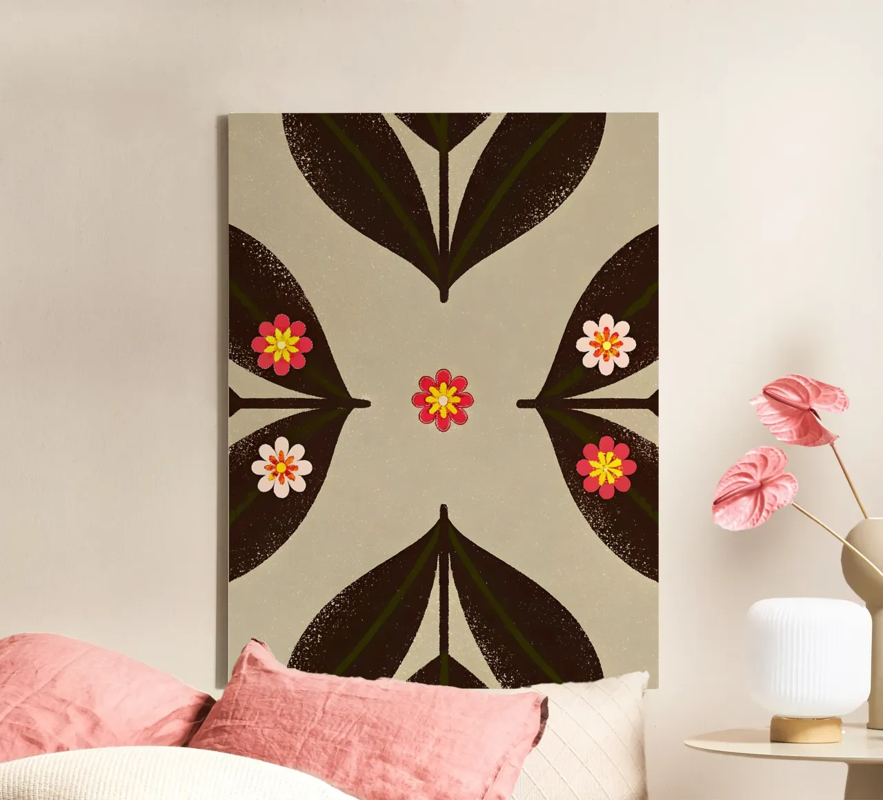 Fiore Pettern tela con Cornice a cassetta da SOUL SHOP
