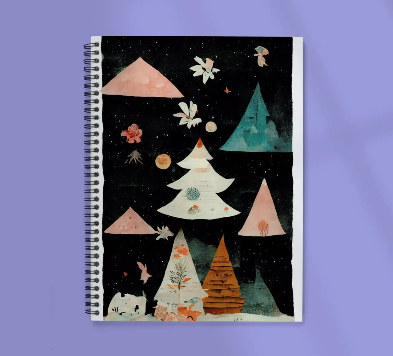 Paper Cut Winter Scene spiral notebook by treechild