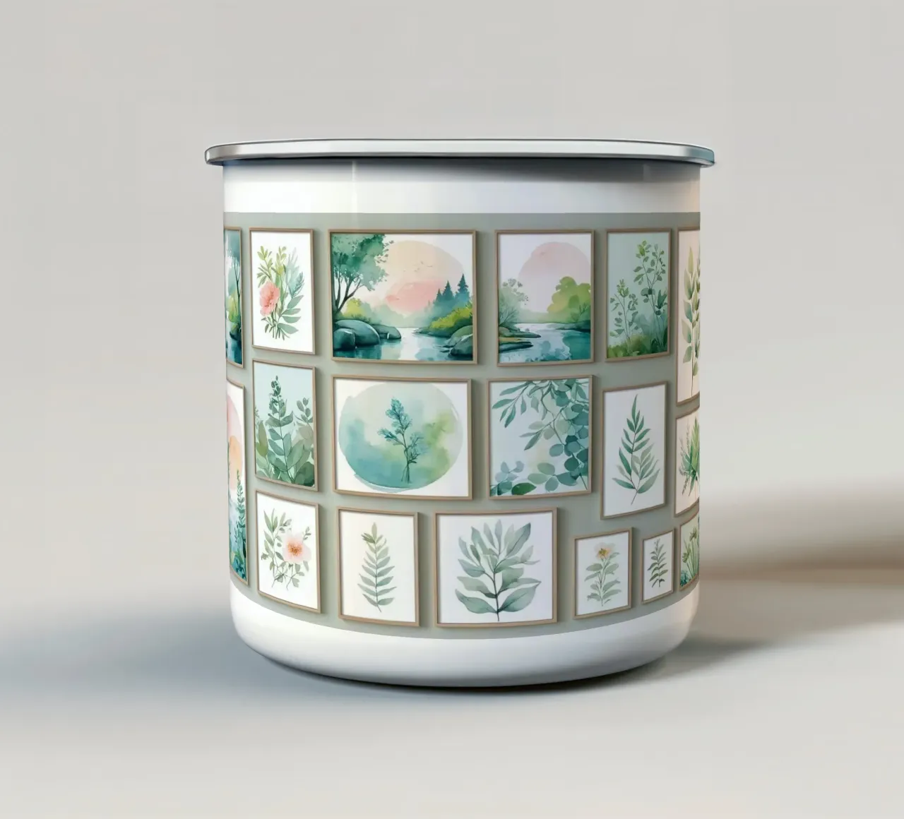 decorazione ad acquerello tazza in smalto da cofa home