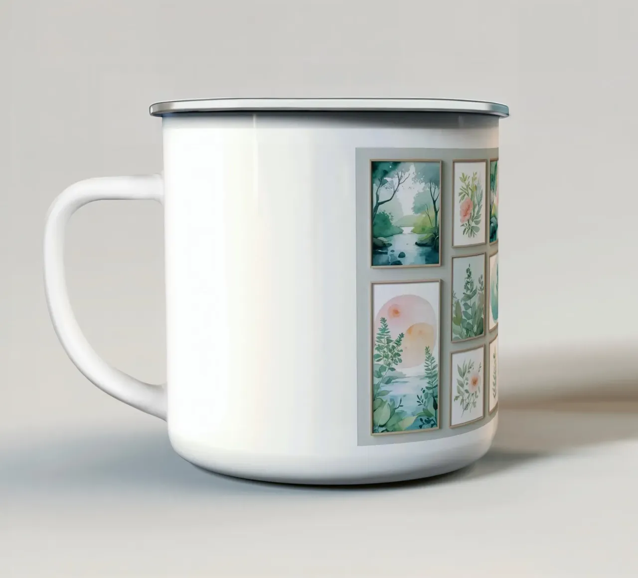 decorazione ad acquerello tazza in smalto da cofa home