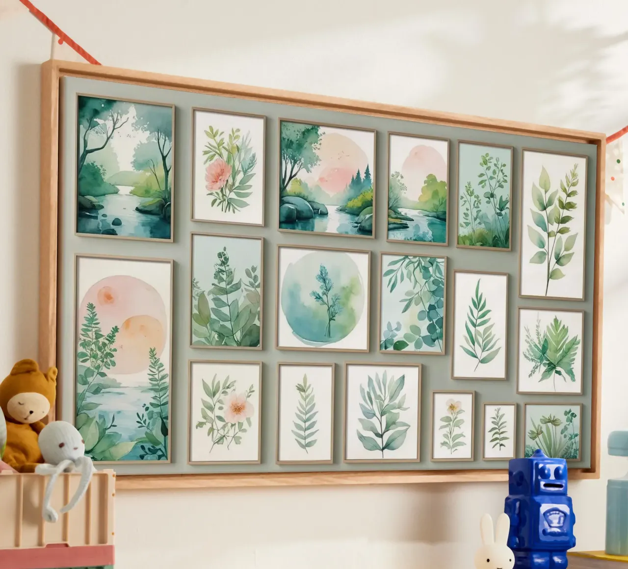 decorazione ad acquerello tela con Cornice a cassetta da cofa home