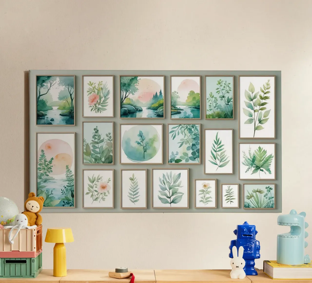 decorazione ad acquerello tela con Cornice a cassetta da cofa home
