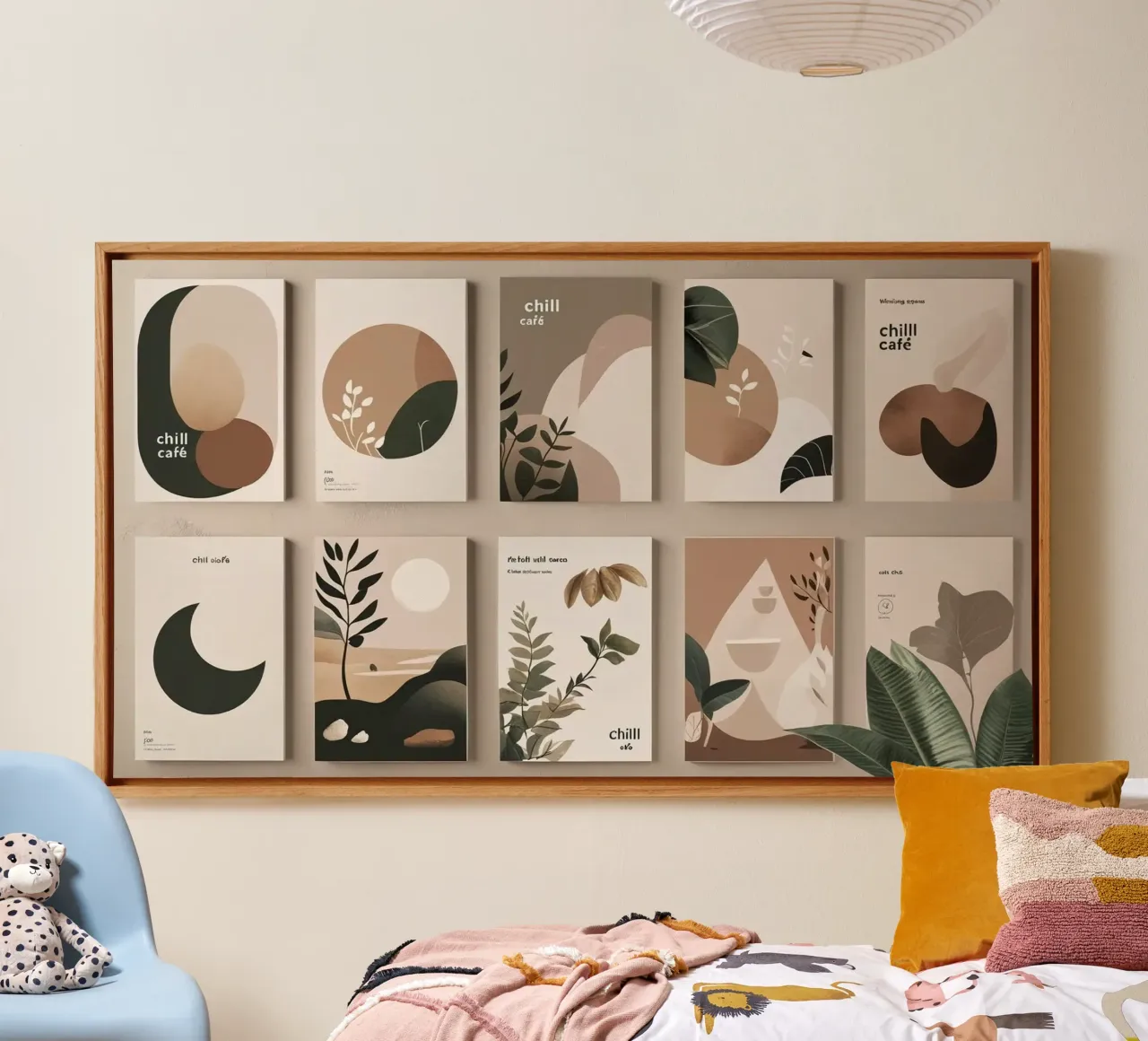 cafe moon decor tela con Cornice a cassetta da cofa home