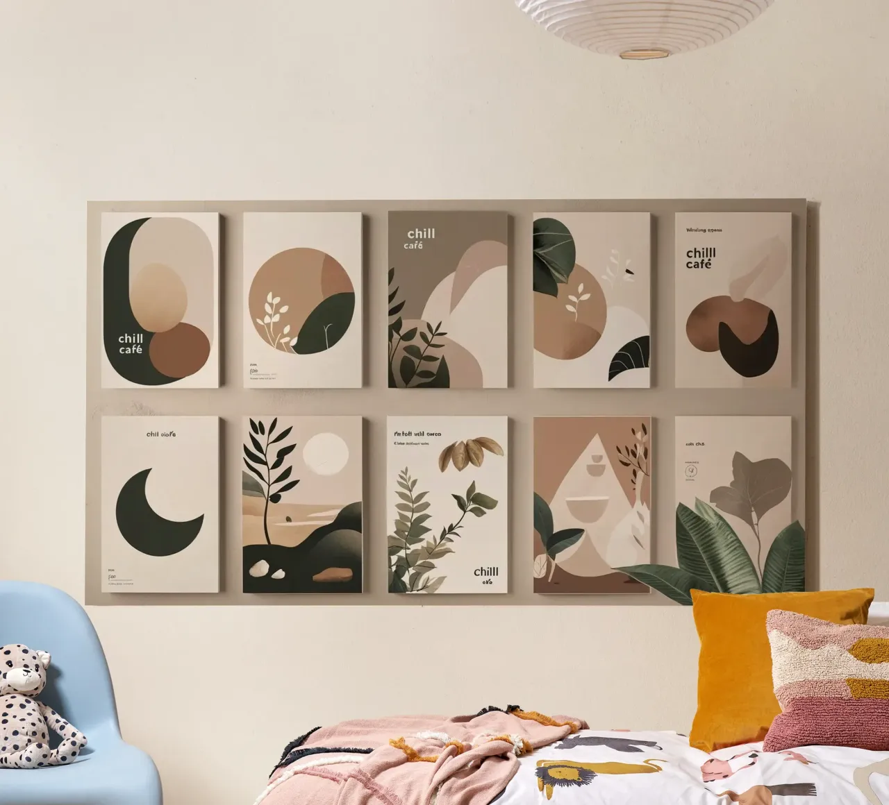 cafe moon decor tela con Cornice a cassetta da cofa home