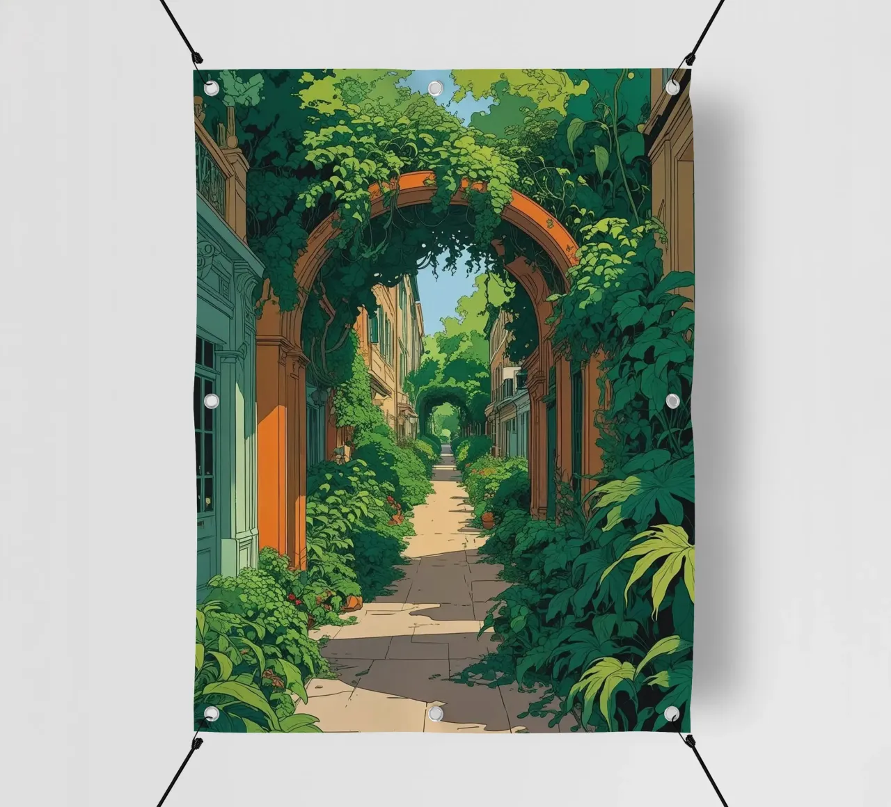 arco vite fogliame telo in pvc da cofa home